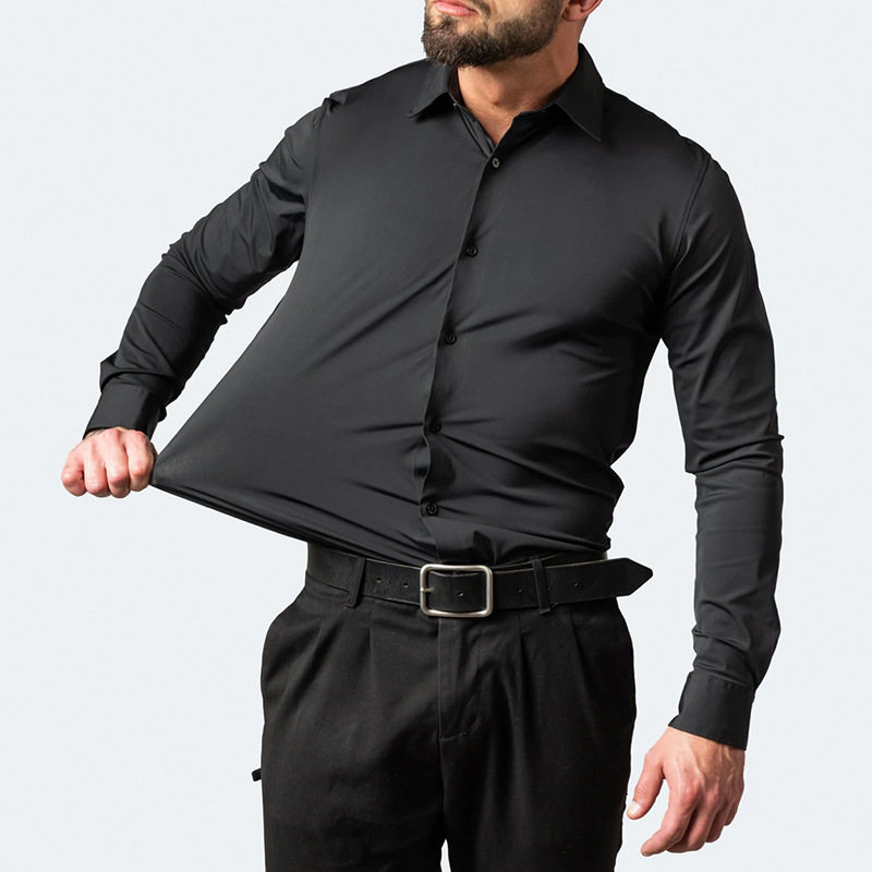 MENS WRINKLE-PROOF LONG SLEEVE BUTTONED SHIRT - Designed for business/work casual