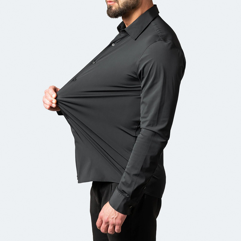 MENS WRINKLE-PROOF LONG SLEEVE BUTTONED SHIRT - Designed for business/work casual