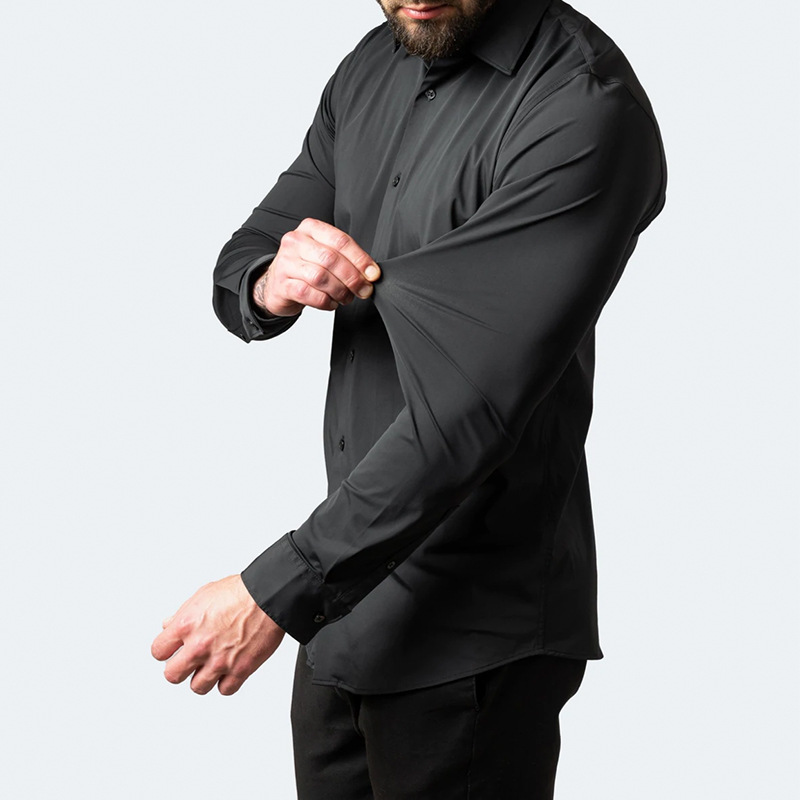 MENS WRINKLE-PROOF LONG SLEEVE BUTTONED SHIRT - Designed for business/work casual