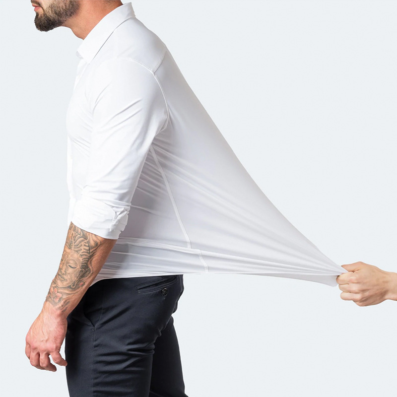 MENS WRINKLE-PROOF LONG SLEEVE BUTTONED SHIRT - Designed for business/work casual