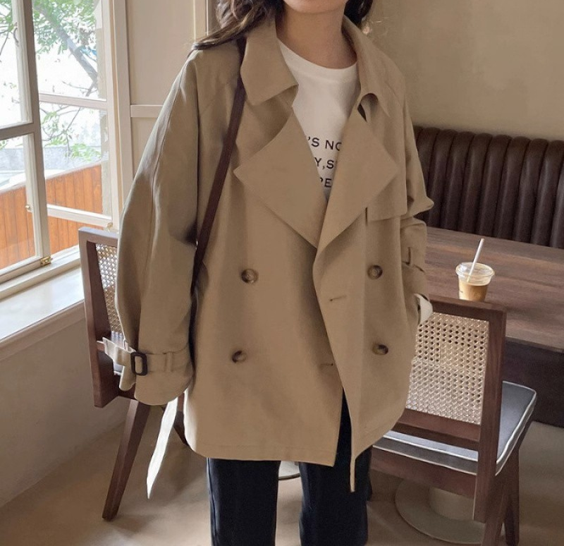 Long-Sleeve Double Breasted Coat