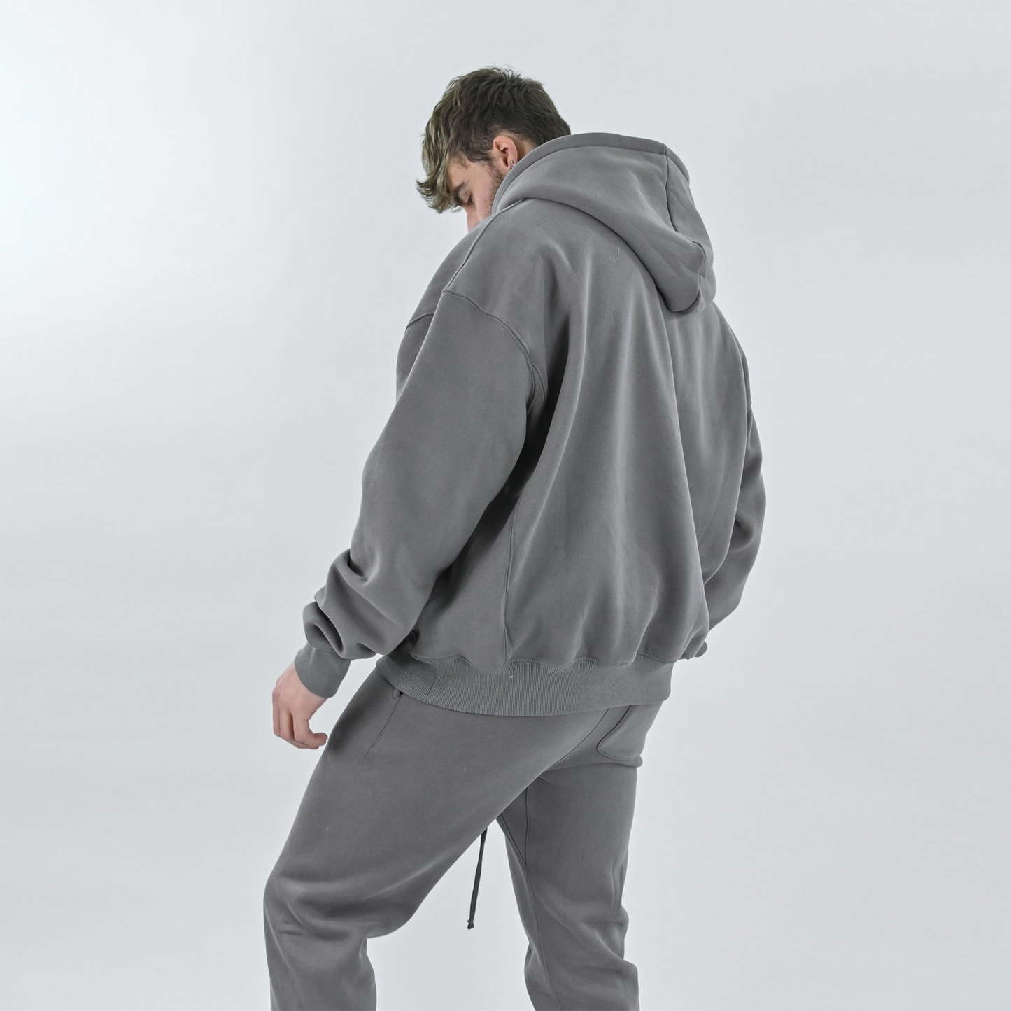 Athleisure Solid Color Hooded Sweatshirt