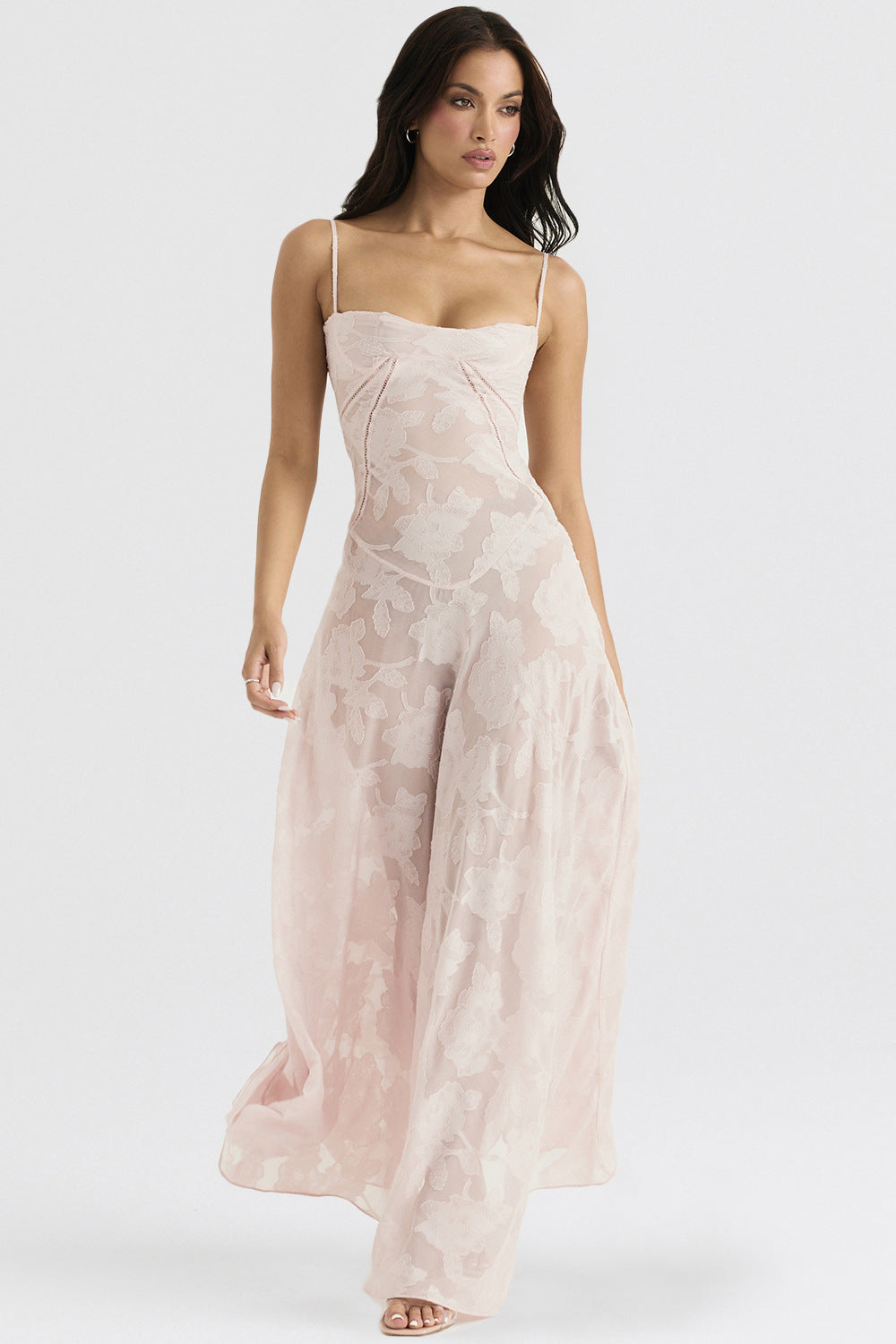 Floral Retro Printed Lace Up Maixi Dress