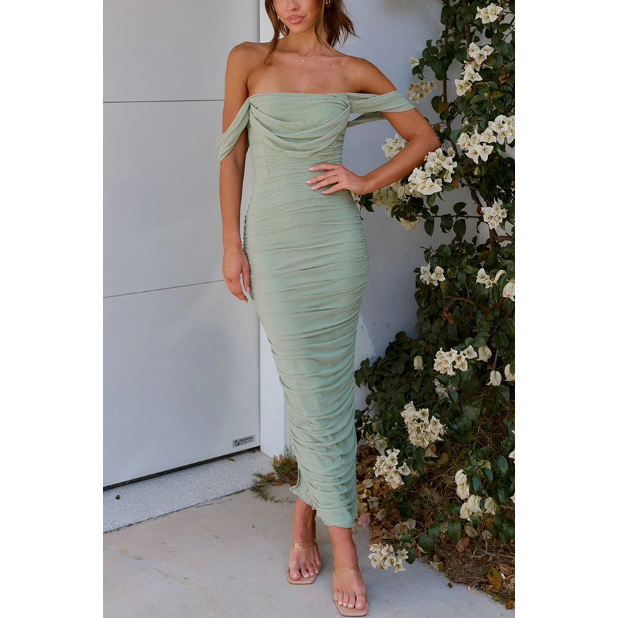 BARDOT RUCHED DRAPED MIDI DRESS