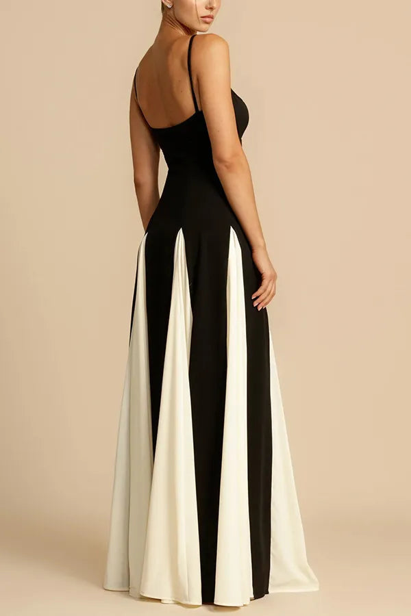 Panelled Tulle A-line Slip Maxi Dress
