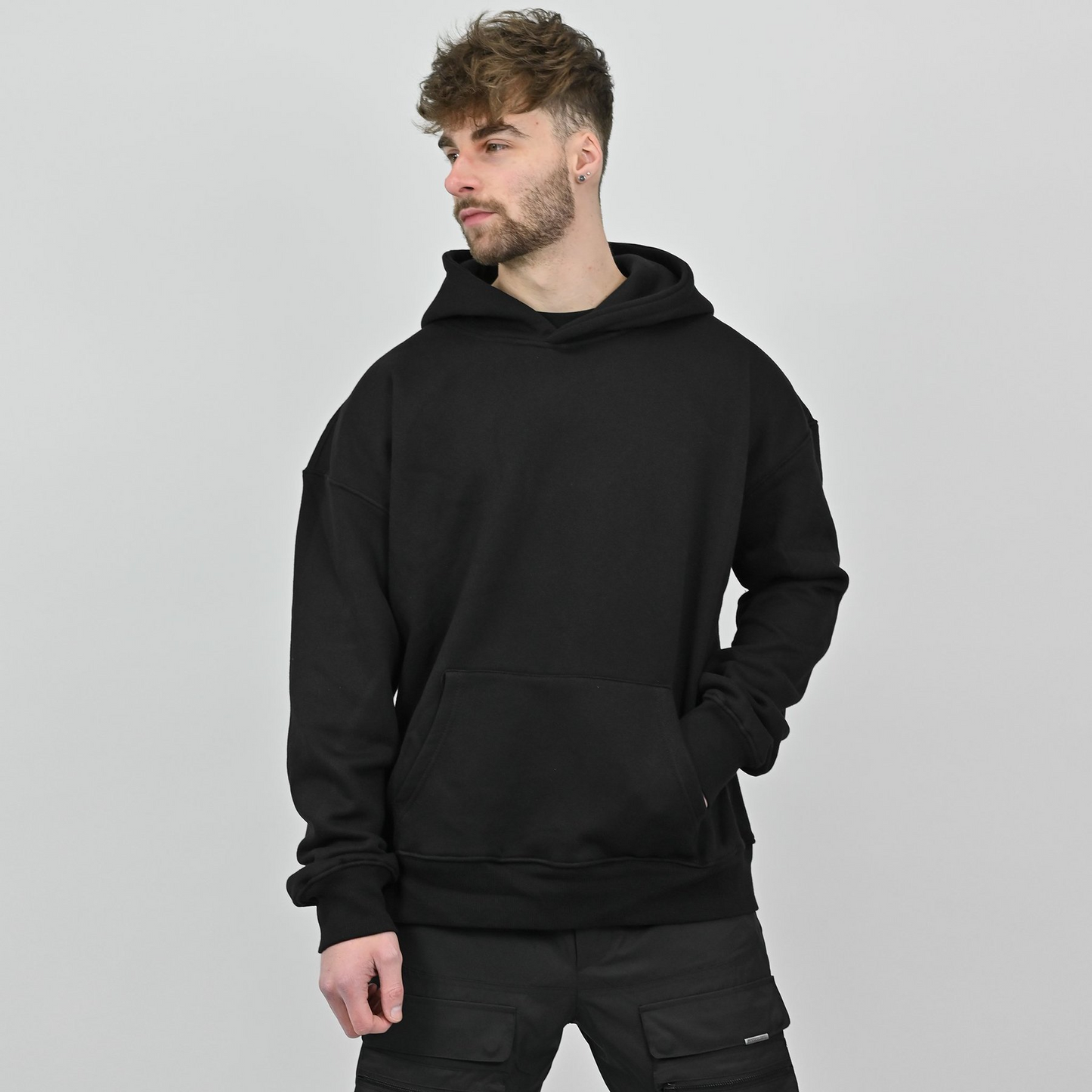 Athleisure Solid Color Hooded Sweatshirt