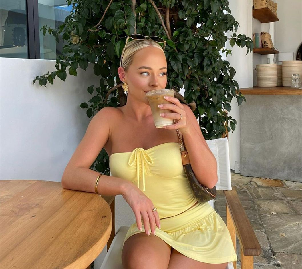 Summer Girl Solid Color Skirt Set Halter And Strapless Drawstring Ruched Crop Top Elastic Waist Pleated Skirt Set
