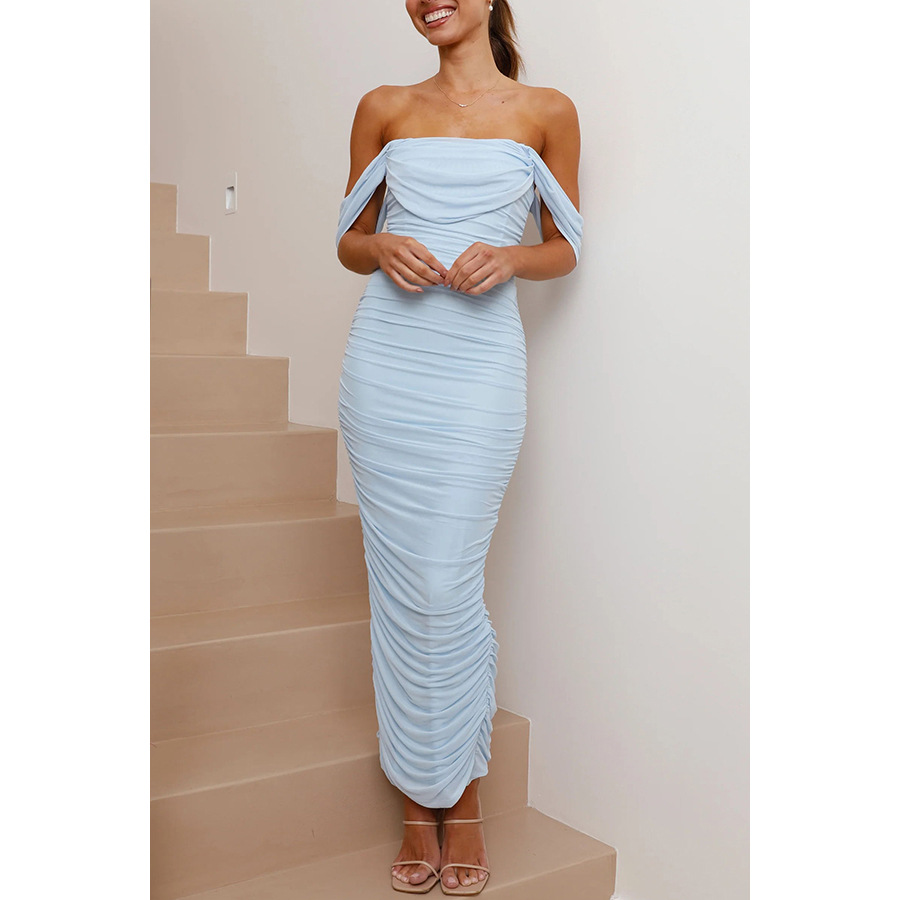BARDOT RUCHED DRAPED MIDI DRESS