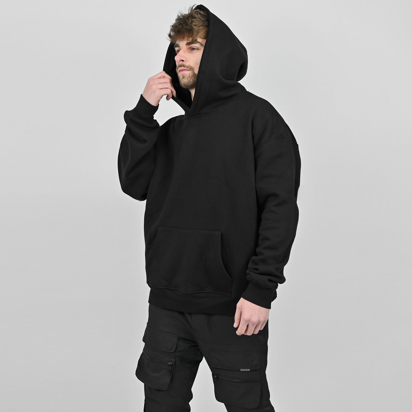 Athleisure Solid Color Hooded Sweatshirt