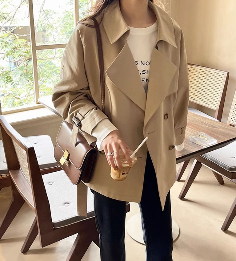 Long-Sleeve Double Breasted Coat