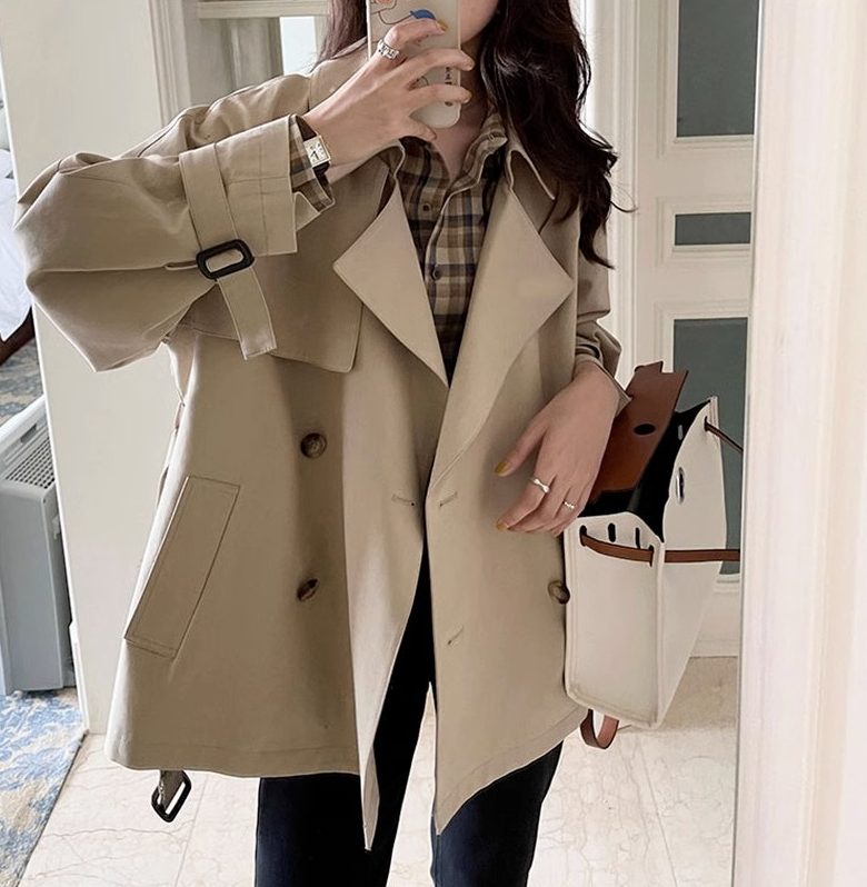 Long-Sleeve Double Breasted Coat