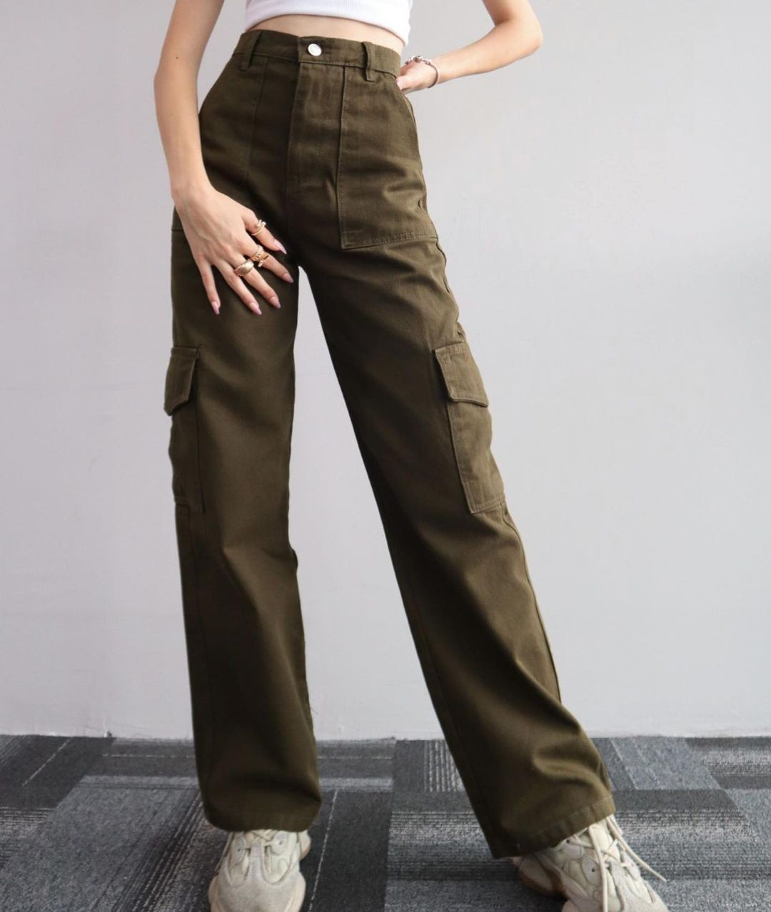 Parachute Pants High Waisted Wide Leg Casual Drawstring Sweatpants
