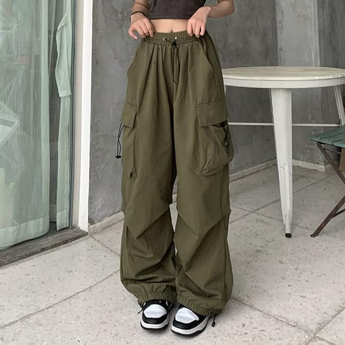 Parachute Pants High Waisted Wide Leg Casual Drawstring Sweatpants