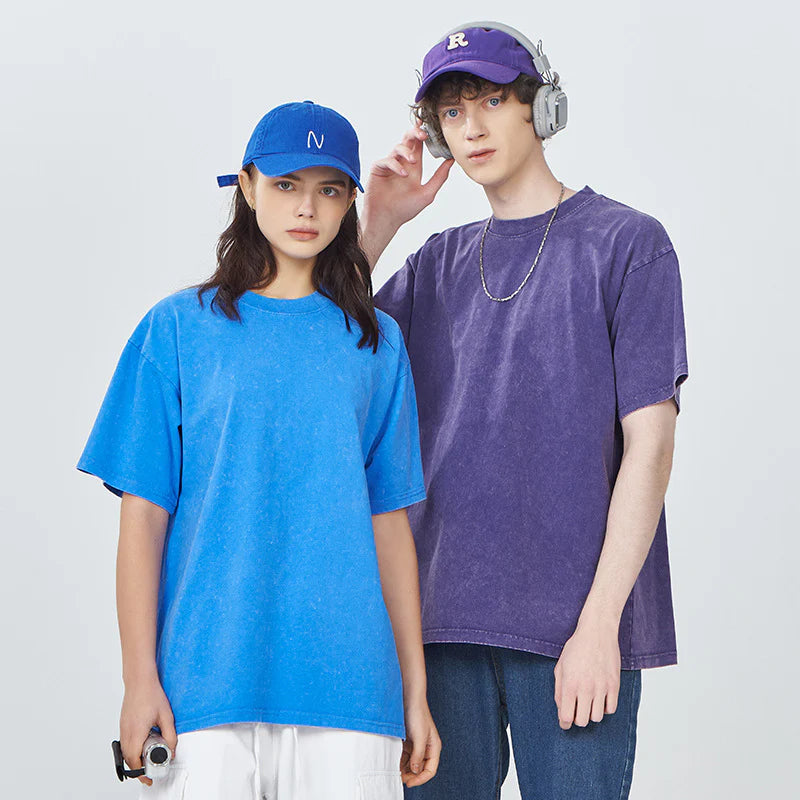 Unisex washed and distressed basic t-shirt(BUY 1 GET 1 FREE)