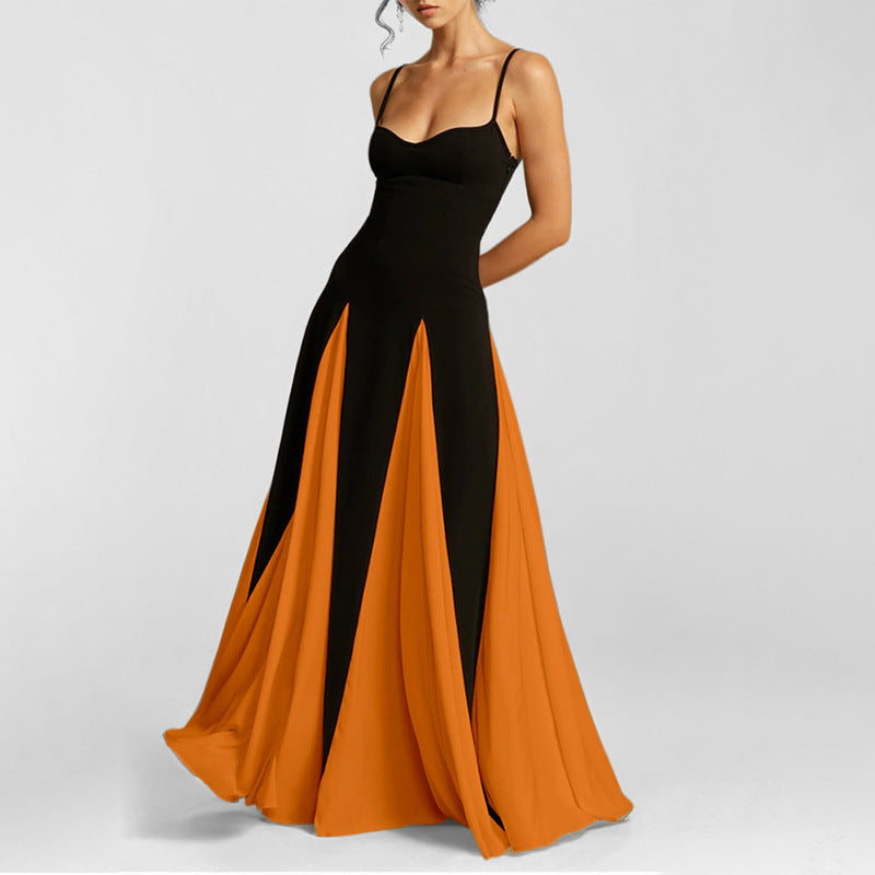 Panelled Tulle A-line Slip Maxi Dress