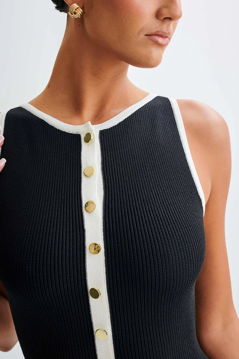 Knitted Summer Dress | Sleeveless Bodycon Dresses | Elegant Office Ladies Black Robes