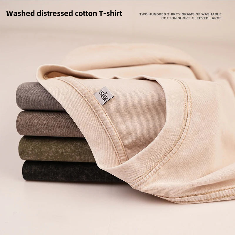Unisex washed and distressed basic t-shirt(BUY 1 GET 1 FREE)