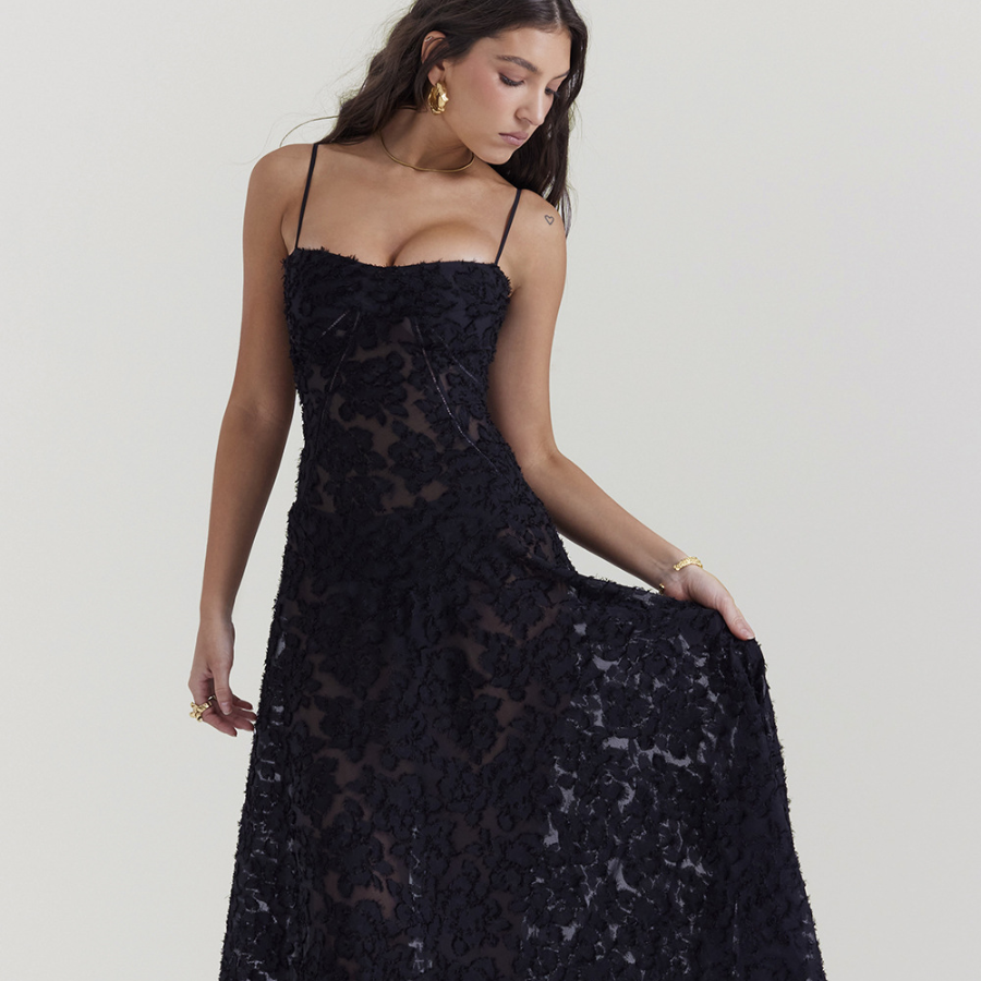 Floral Retro Printed Lace Up Maixi Dress