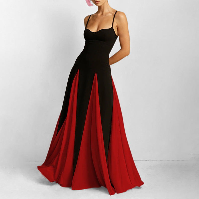 Panelled Tulle A-line Slip Maxi Dress