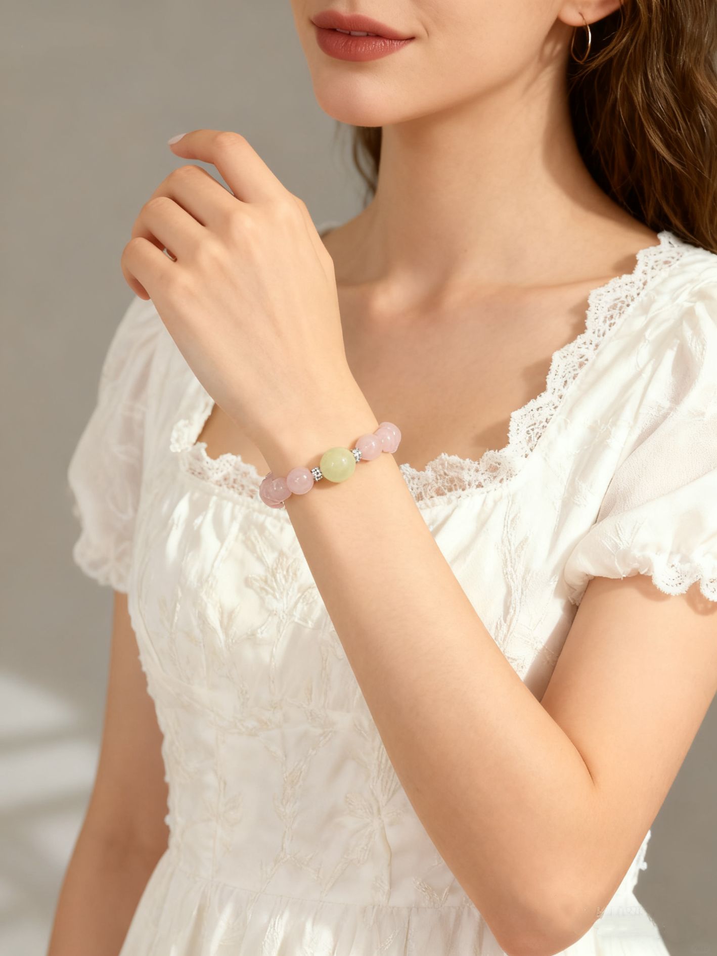 Linglong "Heartfelt Memories" Rose Quartz + Lemon Citrine Energy Bracelet