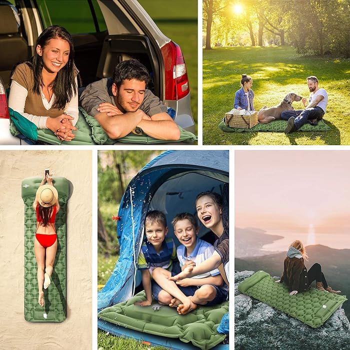 Outdoor Inflatable Mat Lightweight Carrying Camping Footsteps Moisture-proof Inflatable Sleeping Mat