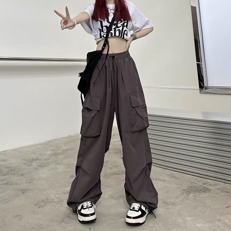 Parachute Pants High Waisted Wide Leg Casual Drawstring Sweatpants