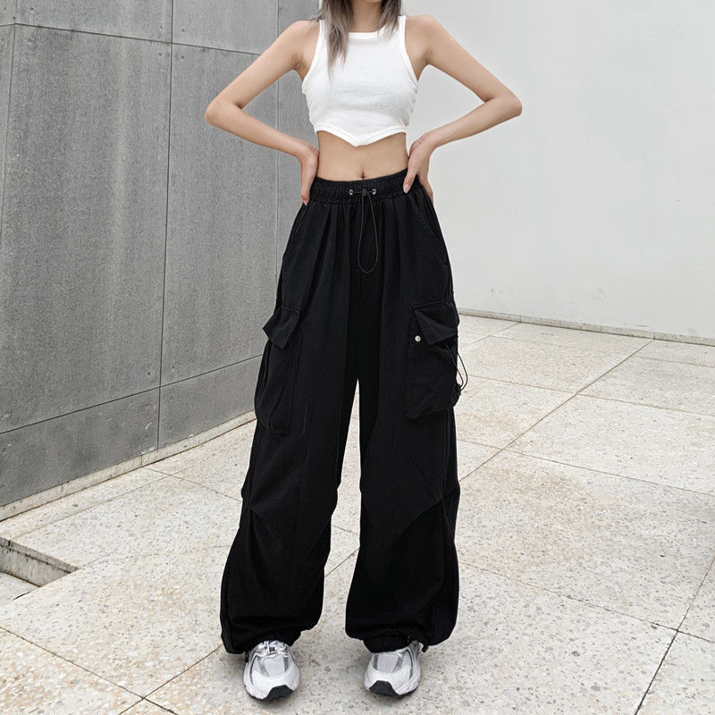 Parachute Pants High Waisted Wide Leg Casual Drawstring Sweatpants