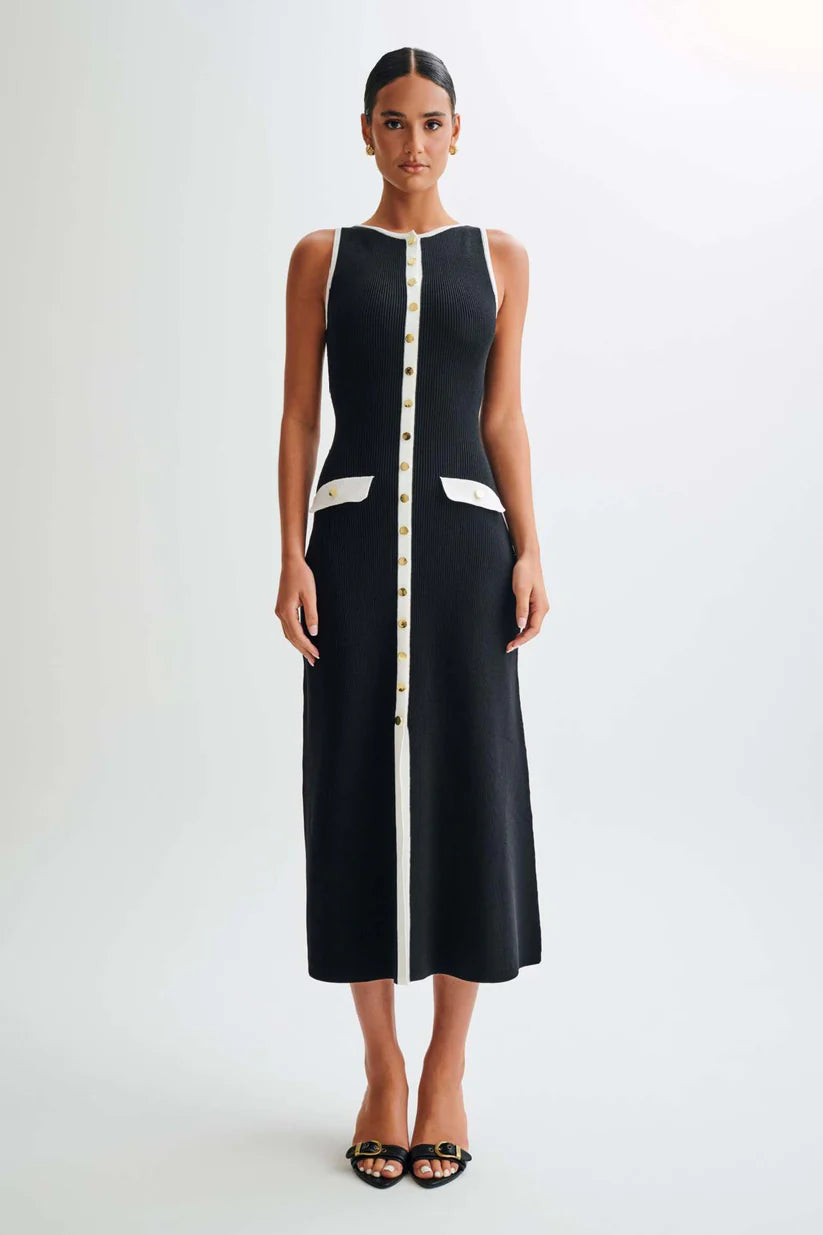 Knitted Summer Dress | Sleeveless Bodycon Dresses | Elegant Office Ladies Black Robes