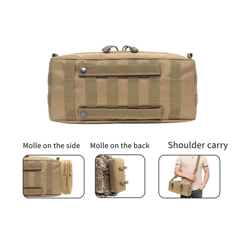 Military Tactical Backpack Travel Camping Bag Army Accessory Nylon Outdoor Sports Fishing Sling Hiking Hunting Men Molle Pouch