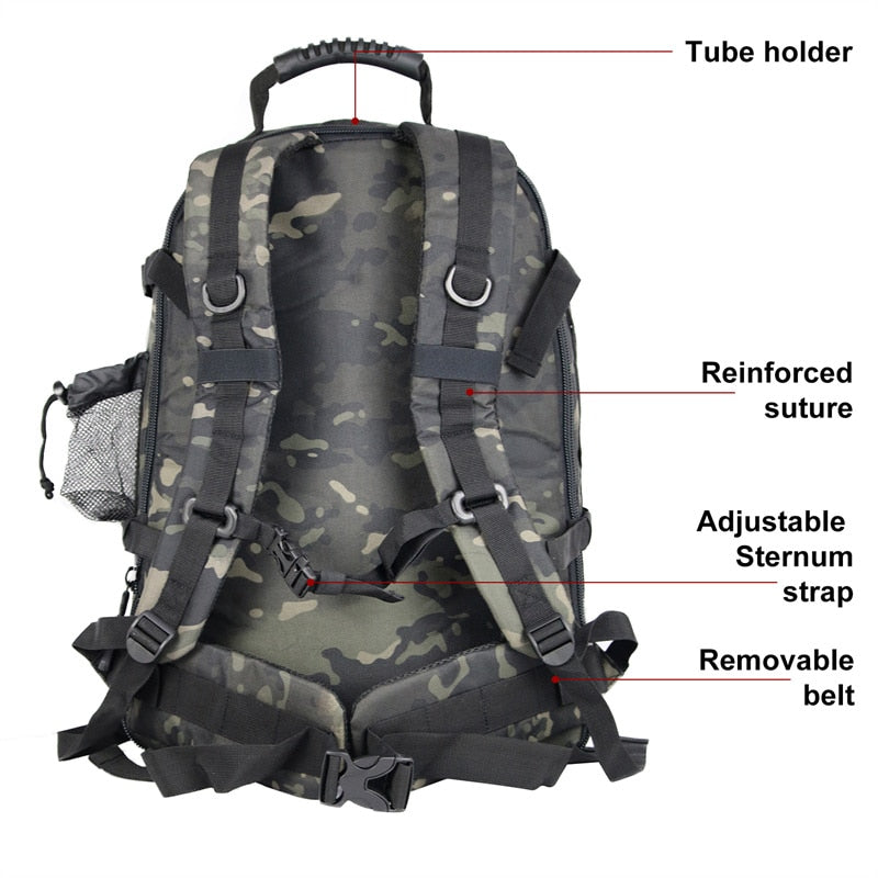 60L Military Tactical Backpack Army Molle Assault Rucksack 3P Outdoor Travel Hiking Rucksacks Camping Hunting Climbing Bags