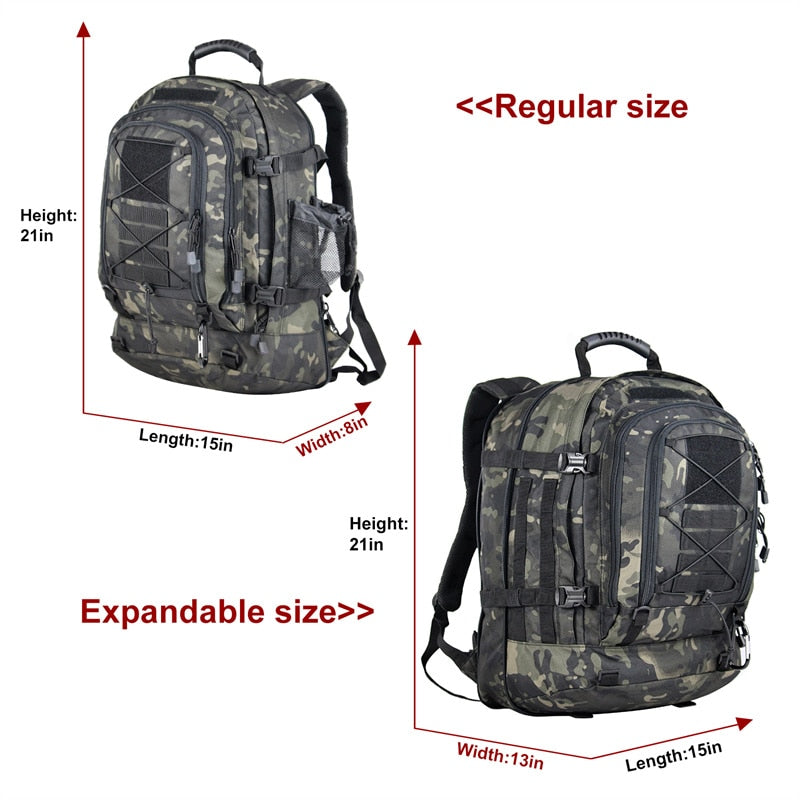 60L Military Tactical Backpack Army Molle Assault Rucksack 3P Outdoor Travel Hiking Rucksacks Camping Hunting Climbing Bags