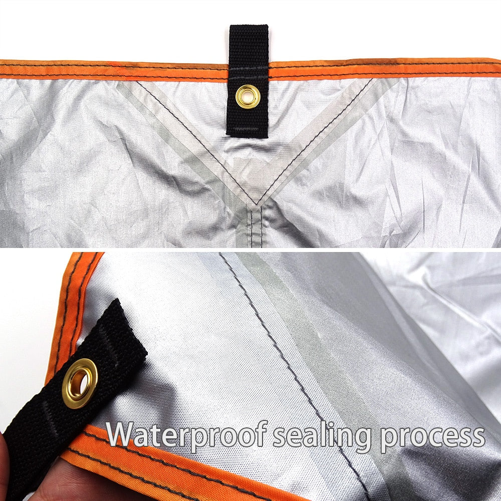 Tarp With Support Pole Rope Peg Waterproof Awning Tent Shade Garden Sunshade Outdoor Camping Sun Shelter Beach Hammock