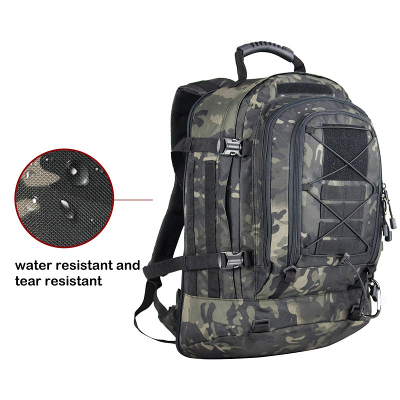60L Military Tactical Backpack Army Molle Assault Rucksack 3P Outdoor Travel Hiking Rucksacks Camping Hunting Climbing Bags