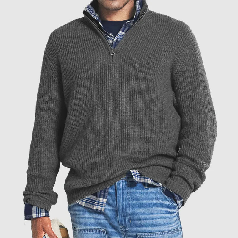MEN'S CASHMERE BUSINESS CASUAL ZIPPER SWEATER