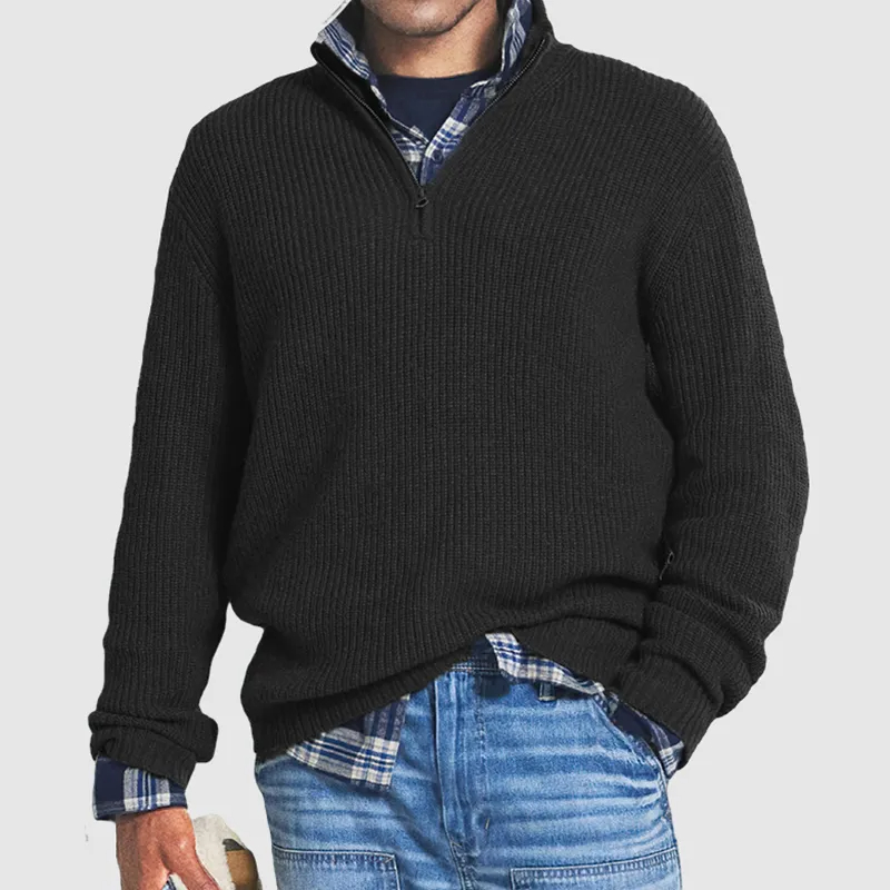 MEN'S CASHMERE BUSINESS CASUAL ZIPPER SWEATER