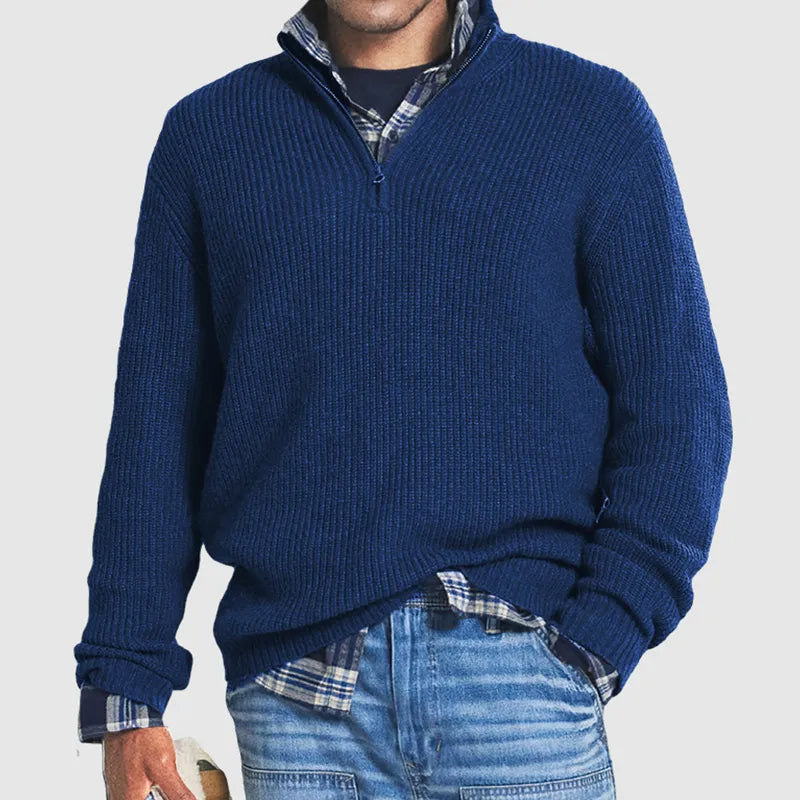 MEN'S CASHMERE BUSINESS CASUAL ZIPPER SWEATER