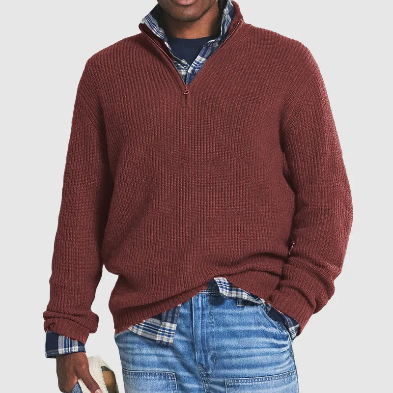 MEN'S CASHMERE BUSINESS CASUAL ZIPPER SWEATER