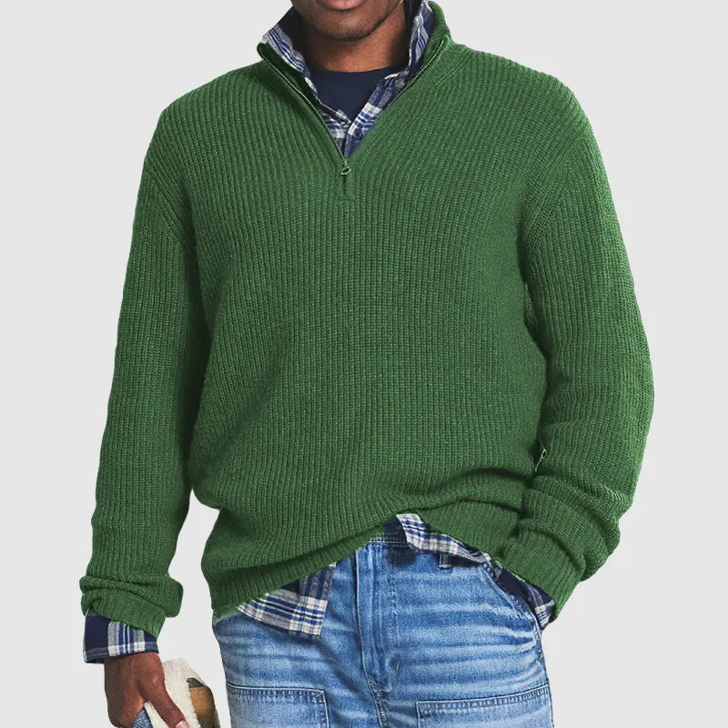 MEN'S CASHMERE BUSINESS CASUAL ZIPPER SWEATER