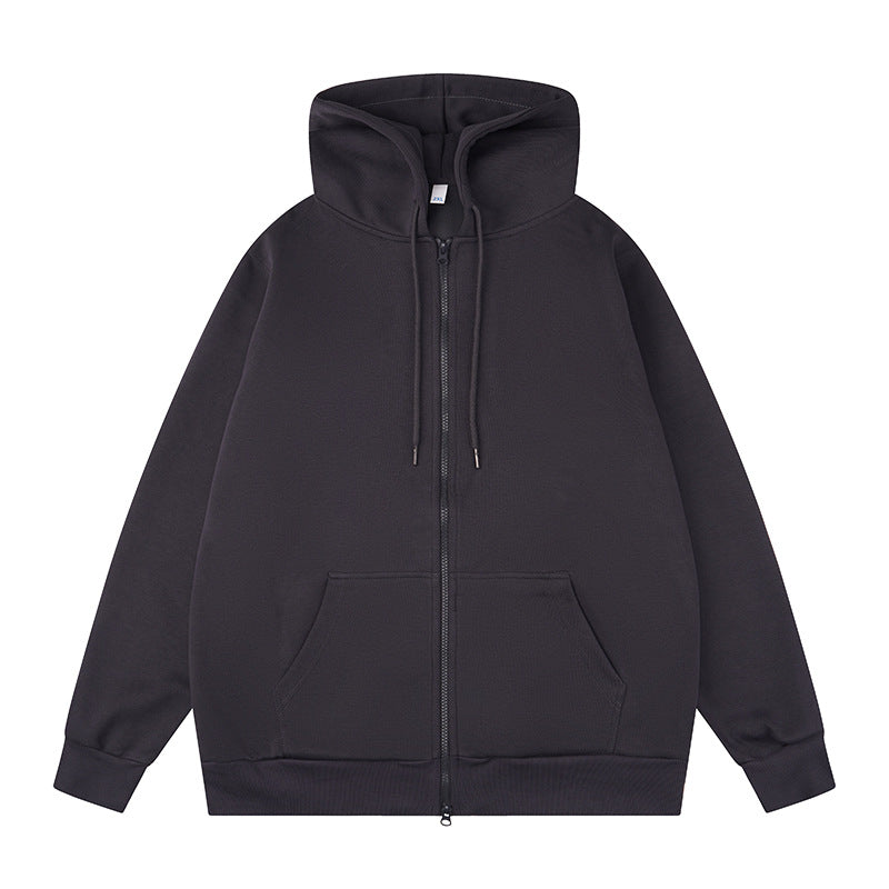 Couple casual zip spring and autumn solid colour long sleeve jacket