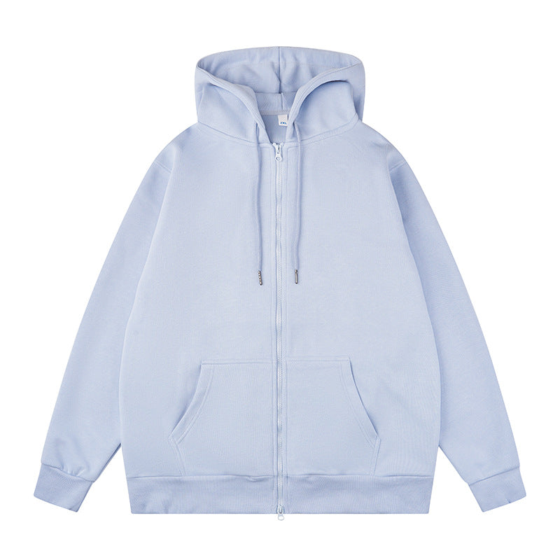 Couple casual zip spring and autumn solid colour long sleeve jacket