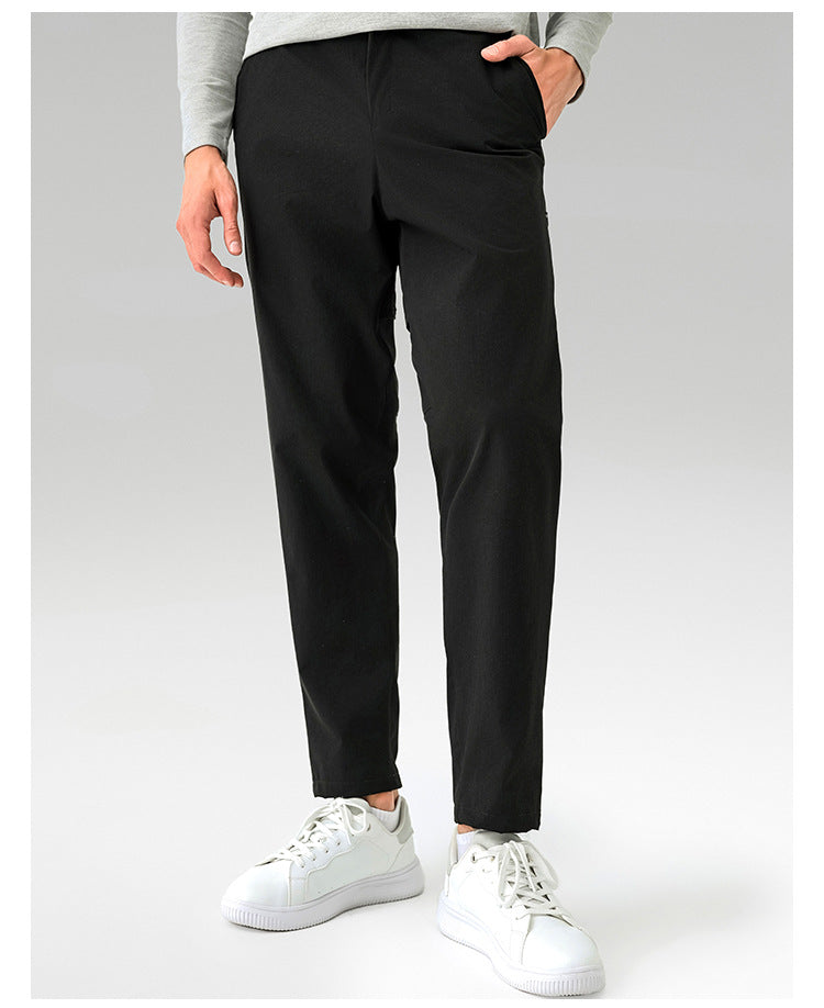 Men's Long Pants Casual High Stretch Quick Dry Fitness Sweatpants Commuter Two Wear Suit Pants