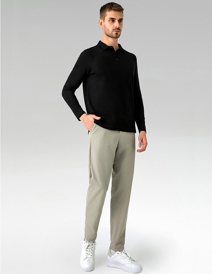 Men's Long Pants Casual High Stretch Quick Dry Fitness Sweatpants Commuter Two Wear Suit Pants