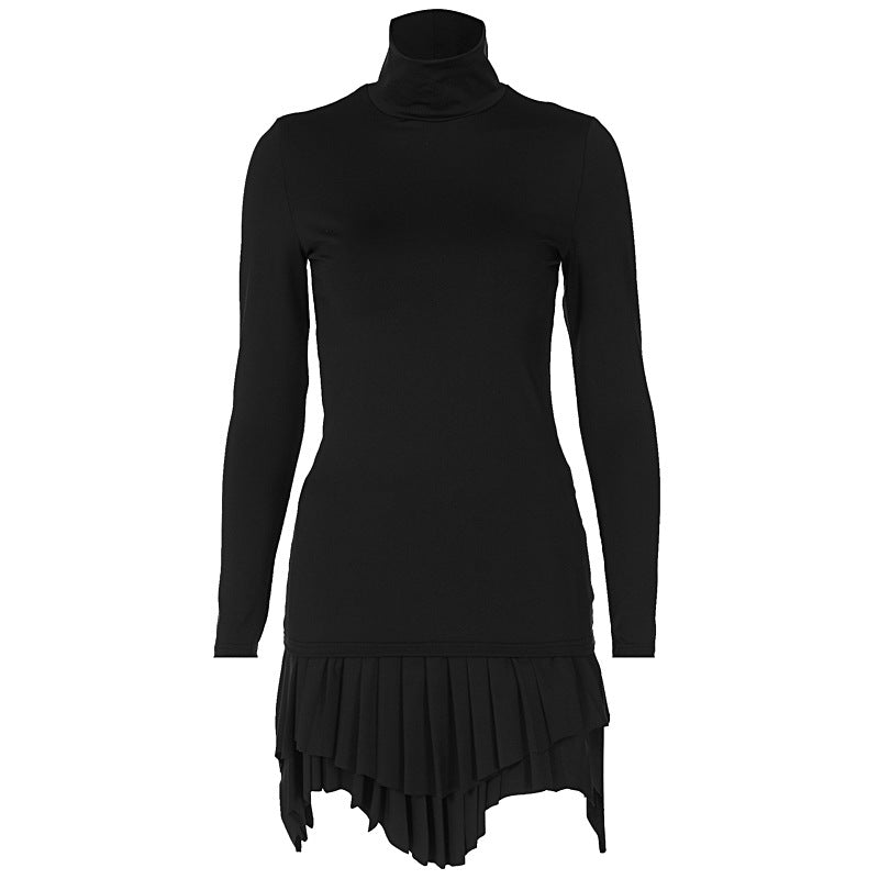 High Neck Draped Mini Dress