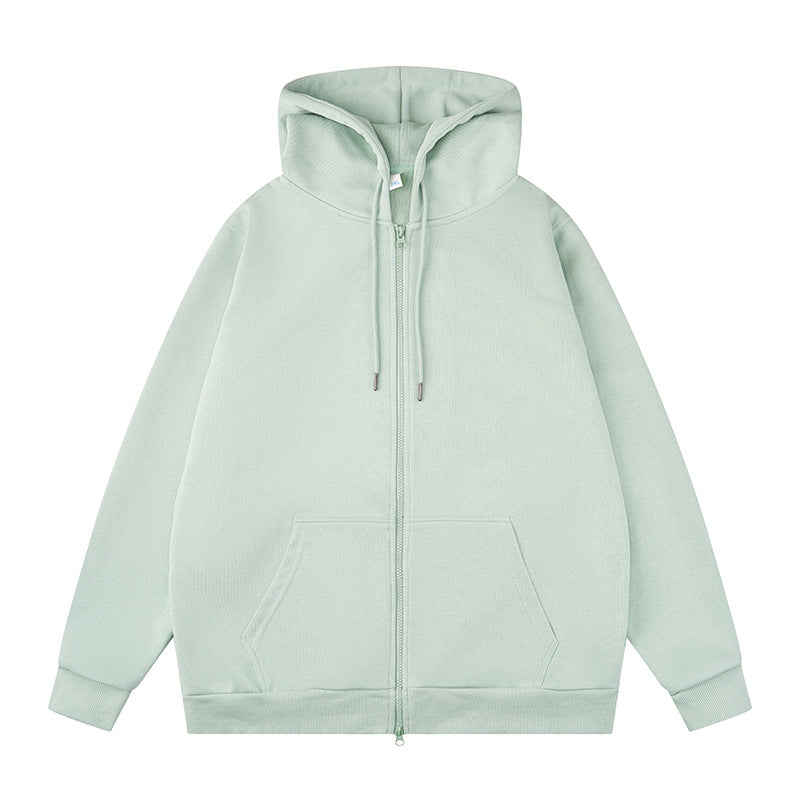 Couple casual zip spring and autumn solid colour long sleeve jacket