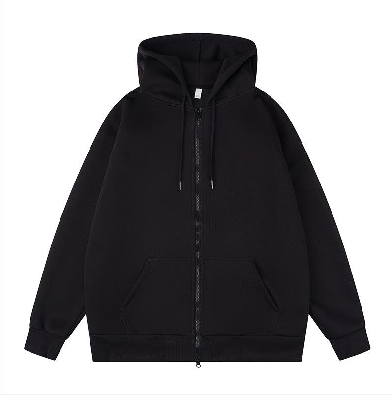 Couple casual zip spring and autumn solid colour long sleeve jacket