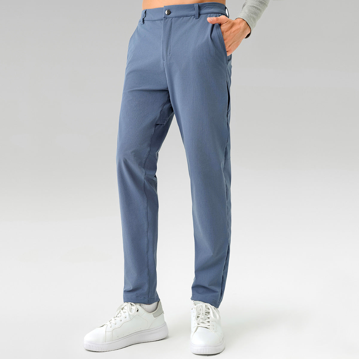 Men's Long Pants Casual High Stretch Quick Dry Fitness Sweatpants Commuter Two Wear Suit Pants