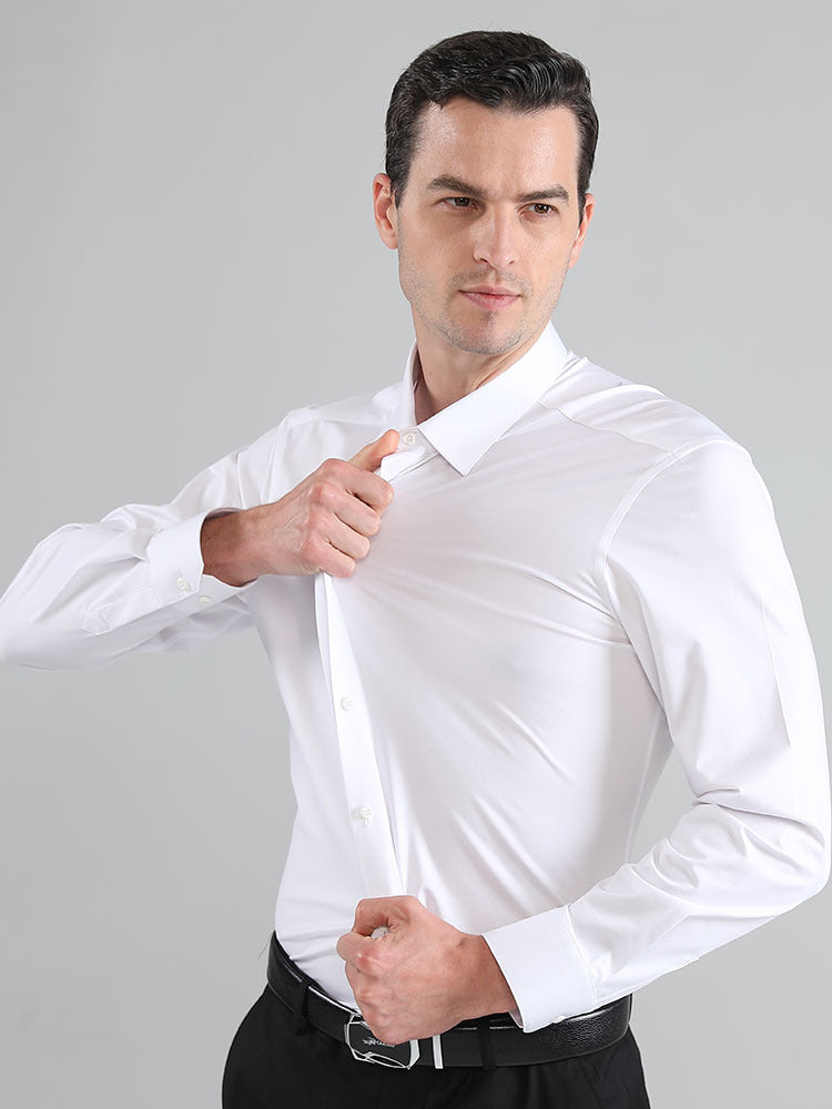 MENS WRINKLE-PROOF LONG SLEEVE BUTTONED SHIRT - Designed for business/work casual