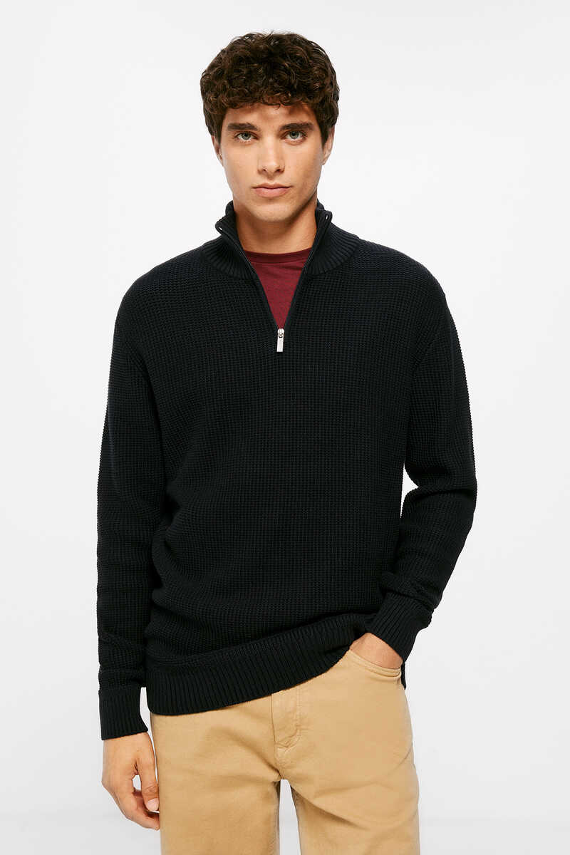 MEN'S CASHMERE BUSINESS CASUAL ZIPPER SWEATER