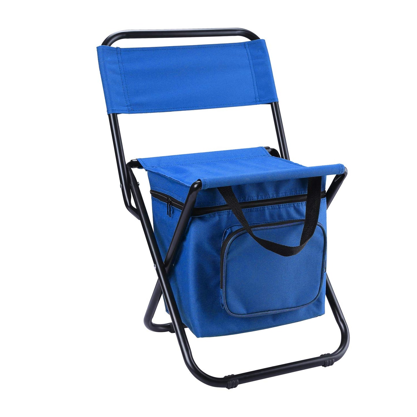 LEADALLWAY Fishing Chair with Cooler Bag Compact Fishing Stool Foldable Camping Chair