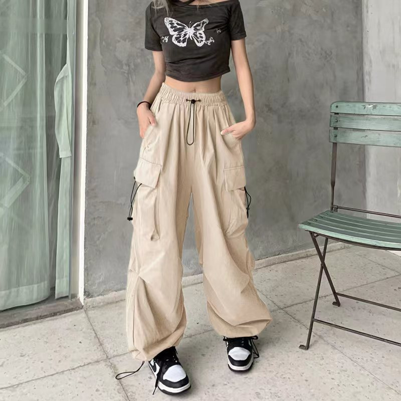 Parachute Pants High Waisted Wide Leg Casual Drawstring Sweatpants